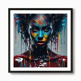 Paint Splashed Woman Art Print