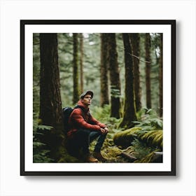 Man In The Forest Art Print