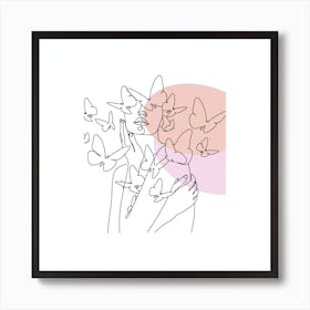 Woman Line Art Print 1 Art Print