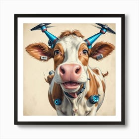 Robot Cow Art Print