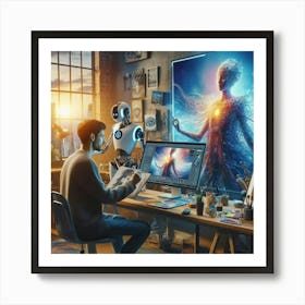 Man Working In His Studio Art Print