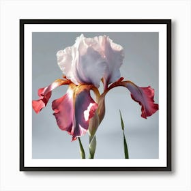 Iris, Beautiful And Realistic Light Pink Crimson Art Print