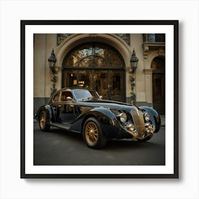 Classic Car In Front Of A Building Art Print