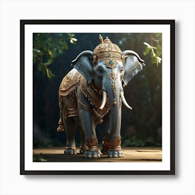 Elephant In The Forest Art Print