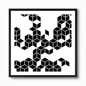 Blocks Maze Art Print