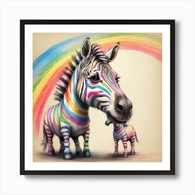 Rainbow Zebra 15 Art Print