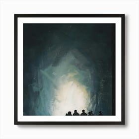 Depiction Of The Transfiguration With Glowing Light Art Print