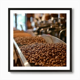 Coffee Beans In A Coffee Shop Art Print