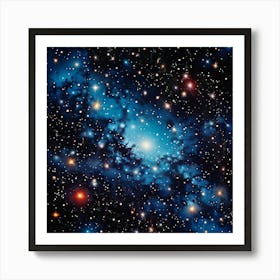 Abstract Illustration Showcasing The Rich Tapestry Of Cosmos With Contrasting Patterns Of Bright Fl (2) 1 Art Print