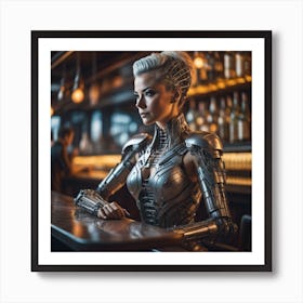 Robot Girl Created by using Imagine AI Art Art Print