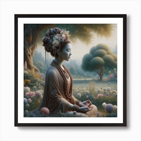 Buddha In The Forest 5 Art Print