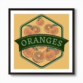 Oranges Vintage Label Art Print