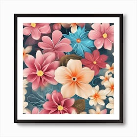 Seamless Floral Pattern Art Print