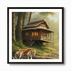 Tiger In The Forest Art Print