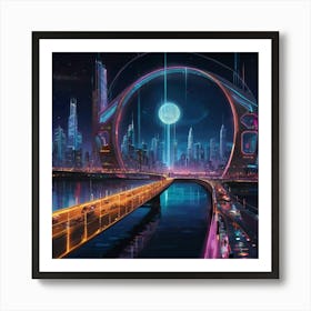 Default Envision A Luminous Ethereal Bridge Arcing Over A Sere 2 Art Print