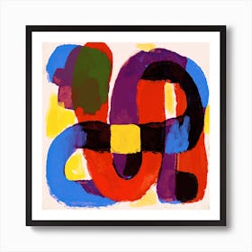 Square Abstract Arlequin Carnival Party Colors Art Print