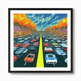 Cars In The Sky Art Print