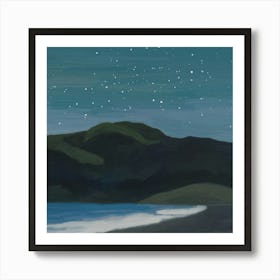 A Starry Night At The Beach Landscape Art Print