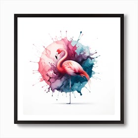 Watercolor Flamingo Art Print