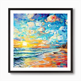 Sunset On The Beach 10 Art Print