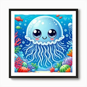 Illustration Jellyfish 7 Art Print