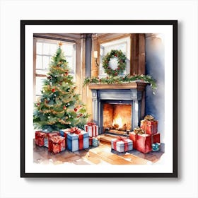 Christmas Tree And Presents 11 Art Print