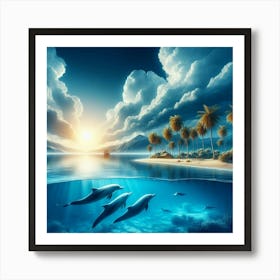 Dolphins In The Ocean Art Print