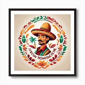 Mexican Man In Sombrero 1 Art Print