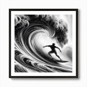 Surfer In A Wave Art Print