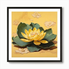 Aesthetic style, Large yellow lotus flower Art Print