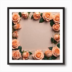 Frame With Roses 9 Art Print