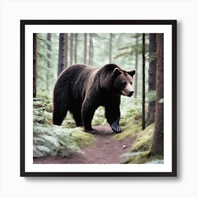 Brown Bear In The Forest 1 Art Print