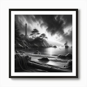 Black And White Painting 2 Art Print