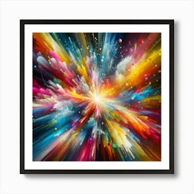 Abstract Colorful Explosion Background Art Print