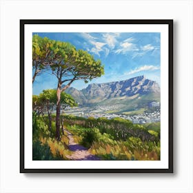 A Table Mountain In Cape Town Oil Painting Illus 1720033937 3 Art Print