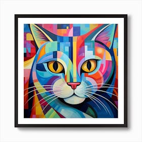 Colorful Cat Art Print