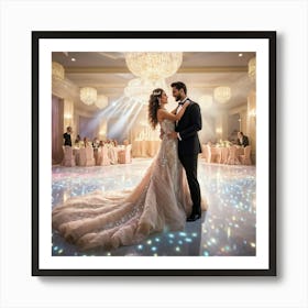 An Ultra Realistic 3d Rendering Of An Opulent Wedding Celebration Lavish Victorian Golden Decorated (1) Art Print