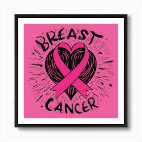 Women Breast Cancer Awareness background in Pink Ribbon international symbol for month October clipart and poster clipart and wall art 35 Art Print