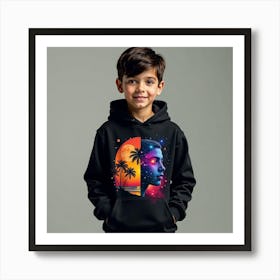 Boy With Palm Tree Art Print