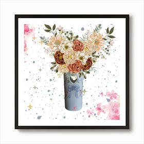 Pink Flowers In A Vase Art Print