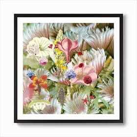 Flowers From Pink Barbie Doll Land Square Art Print