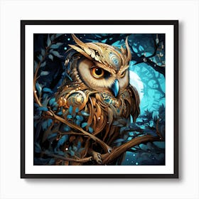 Clockwork Owl Art Print