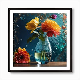 Flowers In A Vase 42 Art Print