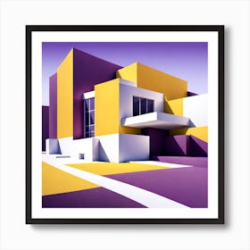 Purple And Yellow vector art Art Print