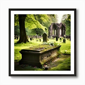 Remembrance Vintage Tomb Landmark Beautiful Plant Headstone Culture Old Architecture Rest (13) Art Print