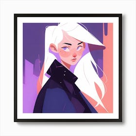 Girl With White Hair Art Print