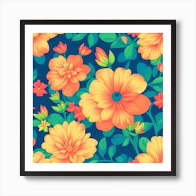 Seamless Floral Pattern Art Print