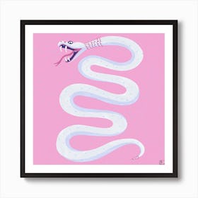 Pink Snake Square Art Print