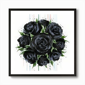 A Stunning Watercolor Painting Of Vibrant Black (3) (1) Art Print