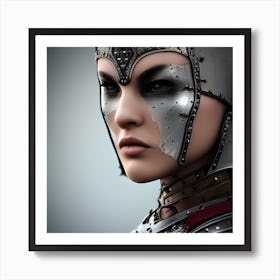 Portrait Of A Warrior Woman Art Print